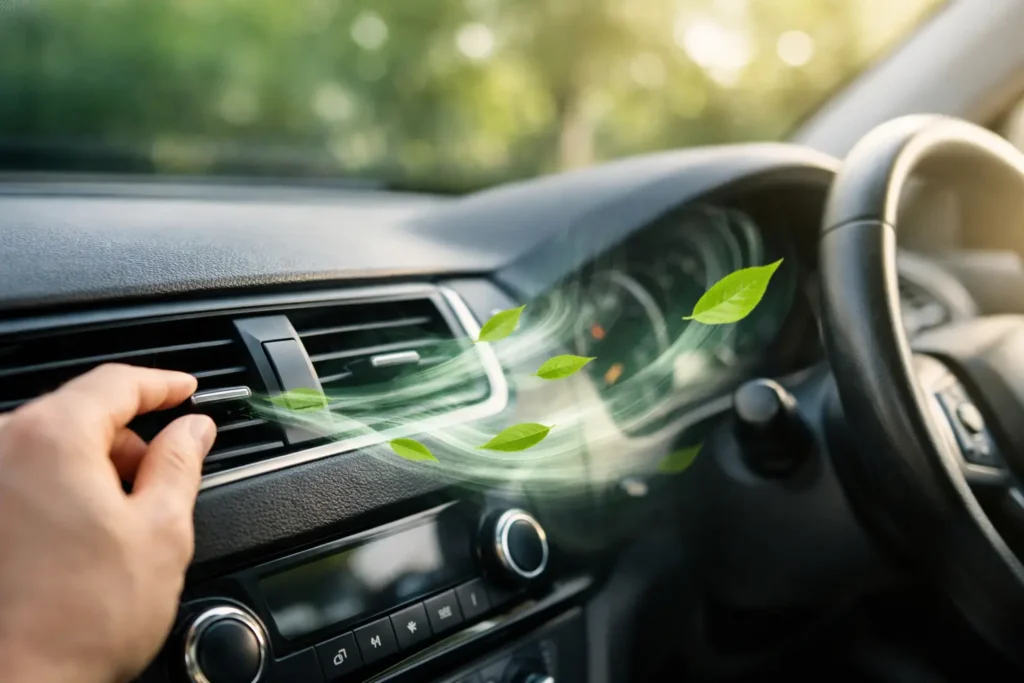Airco-geur in auto oplossen voor frisse lucht